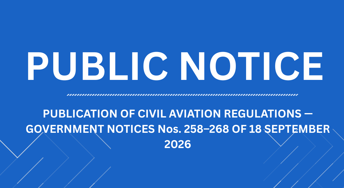 PUBLICATION OF CIVIL AVIATION REGULATIONS — GOVERNMENT NOTICES Nos. 258–268 OF 18 SEPTEMBER 2026